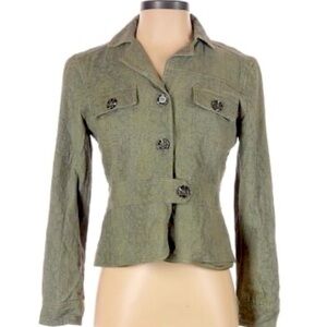 Worthington Women's Herringbone Linen Blend‎ Tailored Jacket Size 14